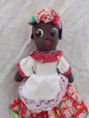 This is a Darling Jamaican Cloth Rag Doll. She is Dressed So cute Love her fun *